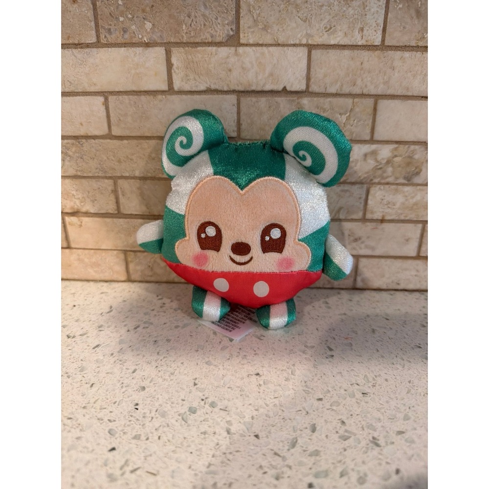 Disney Parks Holiday Mickey Mouse Peppermint Candy Plush Mini Soft Toy Christmas